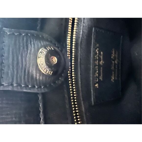 Burberry Banner Tote Iconic House Check Derby Shoulder Bag Black Leather - Picture 16 of 16